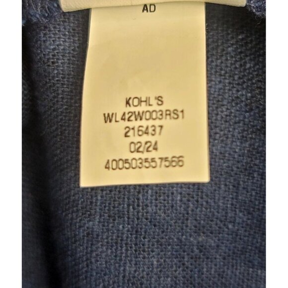 LC Lauren Conrad Navy Sleeveless Linen Blend High-Low Button-Back Tank Top XXL - Picture 6 of 8